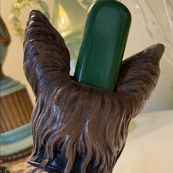 Vintage Syroco Scottie Dog Clothes Brush Holder Double Brush by KING New York - Picture 8 of 13